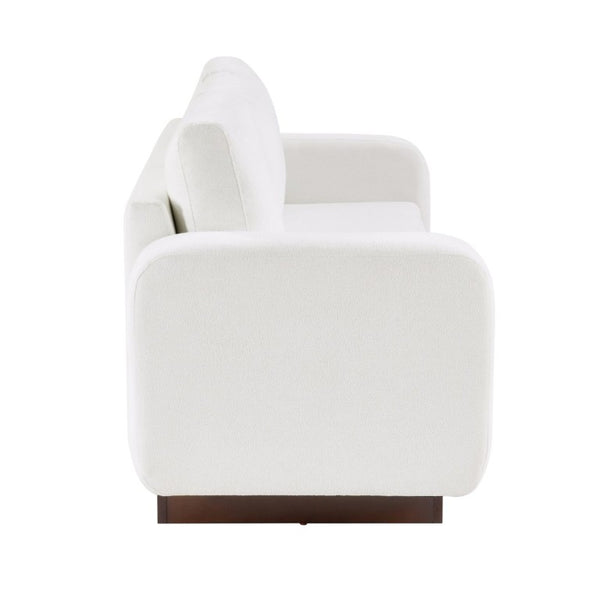 English Elm Modern Chenille Three Seat Sofa with Rubberwood Legs for Apartment Living Spaces White N763P474868K