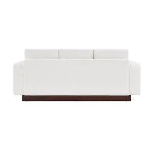 English Elm Modern Chenille Three Seat Sofa with Rubberwood Legs for Apartment Living Spaces White N763P474868K