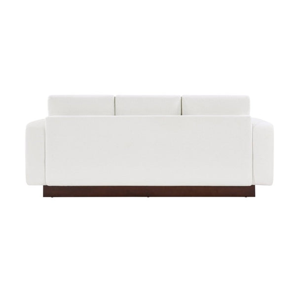 English Elm Modern Chenille Three Seat Sofa with Rubberwood Legs for Apartment Living Spaces White N763P474868K