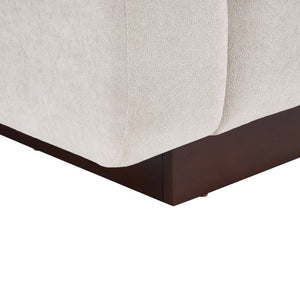 English Elm Modern Chenille Three Seat Sofa with Rubberwood Legs for Apartment Living Spaces Oatmeal N763P474868O