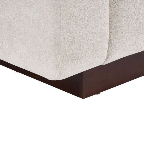 English Elm Modern Chenille Three Seat Sofa with Rubberwood Legs for Apartment Living Spaces Oatmeal N763P474868O
