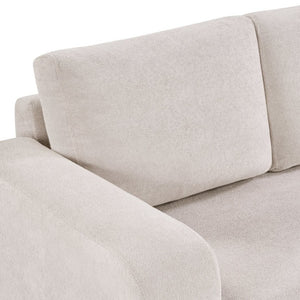 English Elm Modern Chenille Three Seat Sofa with Rubberwood Legs for Apartment Living Spaces Oatmeal N763P474868O