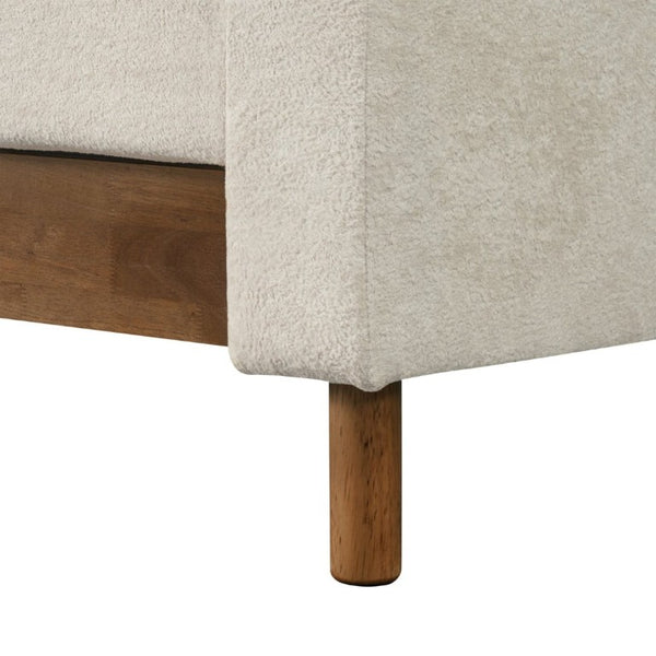English Elm 78 Inch Three Seat Chenille Sofa Tufted Pillow Back Walnut Legs Living Room Beige N763P480705A