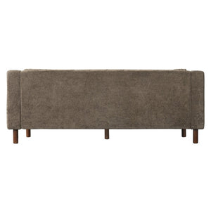 English Elm 78 Inch Three Seat Chenille Sofa Tufted Pillow Back Walnut Legs Living Room Brown N763P480705D