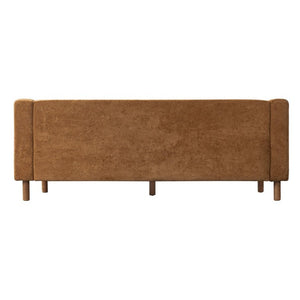 English Elm 78 Inch Three Seat Chenille Sofa Tufted Pillow Back Walnut Legs Living Room Orange N763P480705G