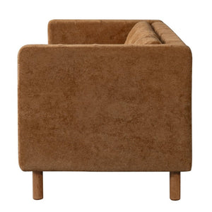 English Elm 78 Inch Three Seat Chenille Sofa Tufted Pillow Back Walnut Legs Living Room Orange N763P480705G