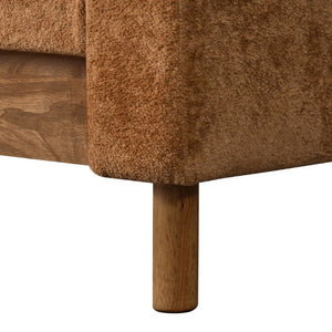 English Elm 78 Inch Three Seat Chenille Sofa Tufted Pillow Back Walnut Legs Living Room Orange N763P480705G