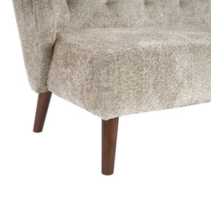English Elm Modern Button Tufted Three Seater Sofa Plush Upholstered Mid Century Living Room Couch Brown N763P483968D