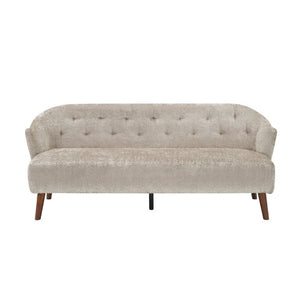 English Elm Modern Button Tufted Three Seater Sofa Plush Upholstered Mid Century Living Room Couch Brown N763P483968D