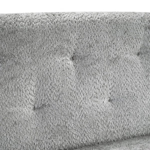 English Elm Modern Button Tufted Three Seater Sofa Plush Upholstered Mid Century Living Room Couch Light Grey N763P483968E