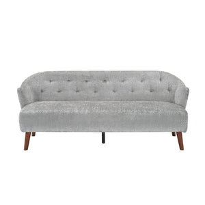 English Elm Modern Button Tufted Three Seater Sofa Plush Upholstered Mid Century Living Room Couch Light Grey N763P483968E