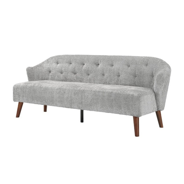 English Elm Modern Button Tufted Three Seater Sofa Plush Upholstered Mid Century Living Room Couch Light Grey N763P483968E