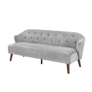 English Elm Modern Button Tufted Three Seater Sofa Plush Upholstered Mid Century Living Room Couch Light Grey N763P483968E
