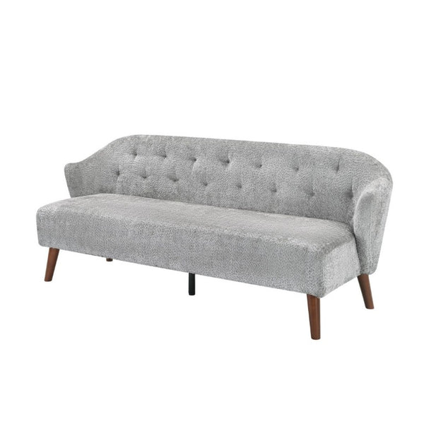 English Elm Modern Button Tufted Three Seater Sofa Plush Upholstered Mid Century Living Room Couch Light Grey N763P483968E