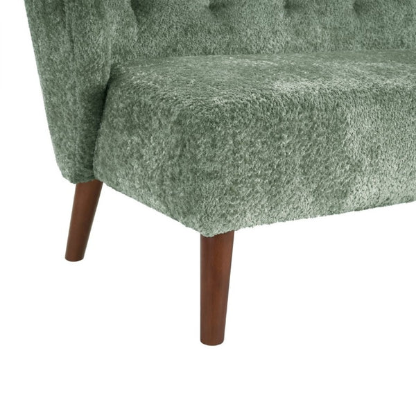 English Elm Modern Button Tufted Three Seater Sofa Plush Upholstered Mid Century Living Room Couch Green N763P483968F