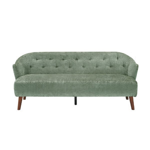 English Elm Modern Button Tufted Three Seater Sofa Plush Upholstered Mid Century Living Room Couch Green N763P483968F