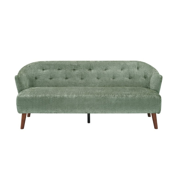 English Elm Modern Button Tufted Three Seater Sofa Plush Upholstered Mid Century Living Room Couch Green N763P483968F