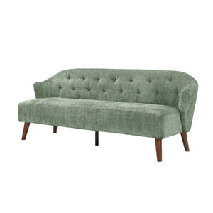 English Elm Modern Button Tufted Three Seater Sofa Plush Upholstered Mid Century Living Room Couch Green N763P483968F