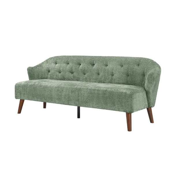 English Elm Modern Button Tufted Three Seater Sofa Plush Upholstered Mid Century Living Room Couch Green N763P483968F