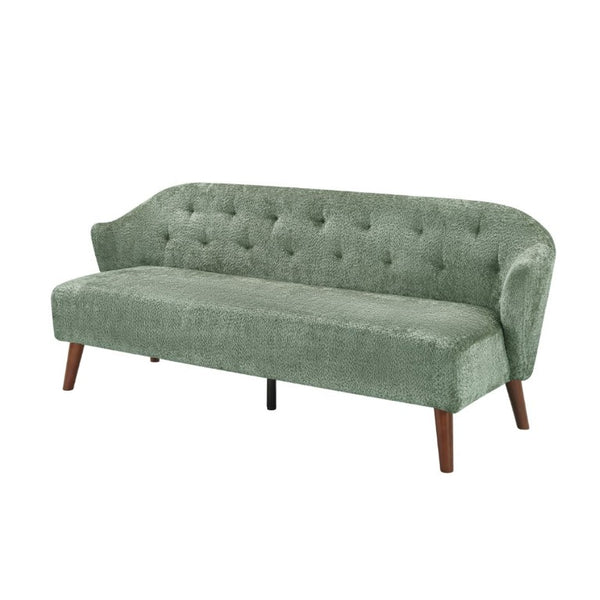 English Elm Modern Button Tufted Three Seater Sofa Plush Upholstered Mid Century Living Room Couch Green N763P483968F