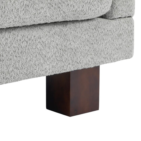 English Elm Modern Boucle Loveseat with Biscuit Tufted Back Square Arms and Walnut Legs Light Grey-Blue N763P485476C