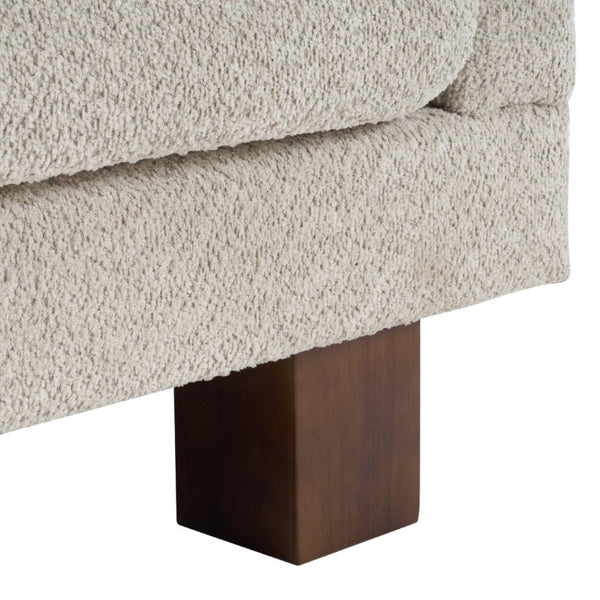 English Elm Modern Boucle Loveseat with Biscuit Tufted Back Square Arms and Walnut Legs Oatmeal N763P485476E