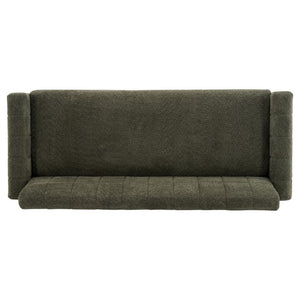 English Elm Modern Boucle Loveseat with Biscuit Tufted Back Square Arms and Walnut Legs Green N763P485476F