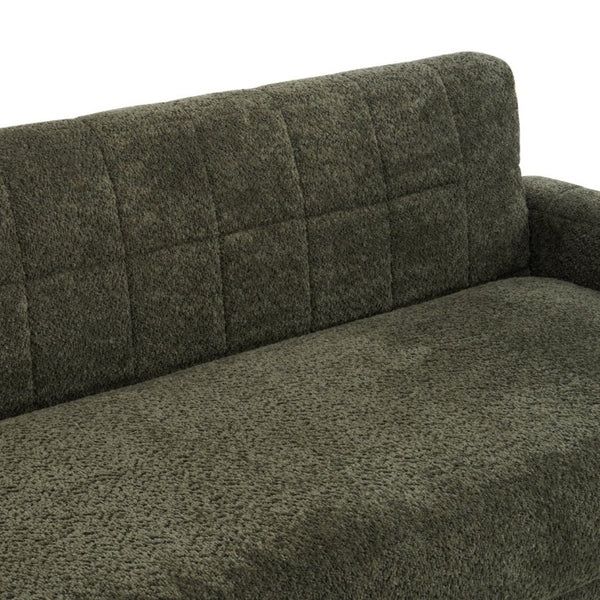 English Elm Modern Boucle Loveseat with Biscuit Tufted Back Square Arms and Walnut Legs Green N763P485476F