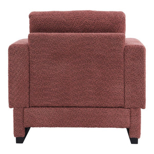 English Elm Upholstered Boucle Club Chair with Sled Base Square Arms for Modern Living Spaces N763P485477J