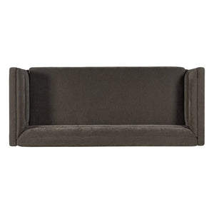 English Elm 77.2 Inch Chenille 3 Seater Sofa with Camel Back Square Arms and Rubberwood Legs Light Brown N763P492484D