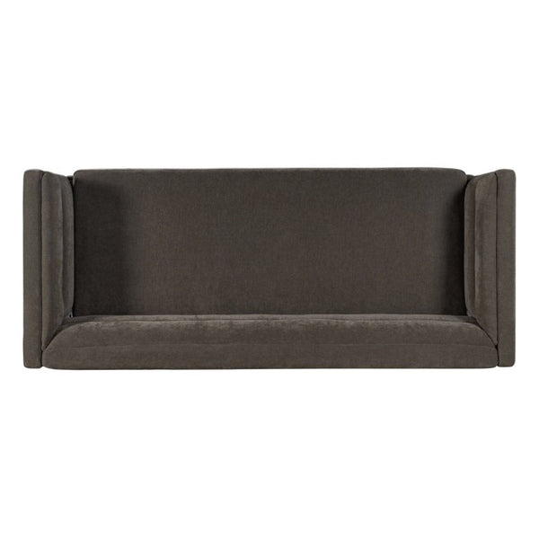 English Elm 77.2 Inch Chenille 3 Seater Sofa with Camel Back Square Arms and Rubberwood Legs Light Brown N763P492484D