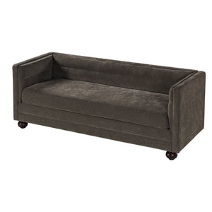 English Elm 77.2 Inch Chenille 3 Seater Sofa with Camel Back Square Arms and Rubberwood Legs Light Brown N763P492484D