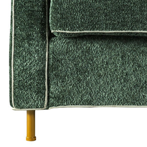 English Elm 42.1 Chenille Accent Chair Camel Back Silhouette with Square Arms and Yellow Iron Legs Green N763P492485G