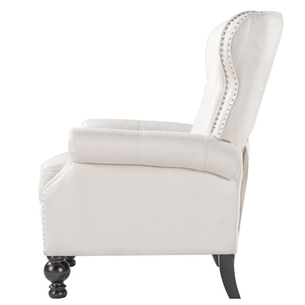 English Elm Modern Push Back Recliner Nailhead Trim Rolled Arms Polyester Fabric Lounge Chair N763P492694A