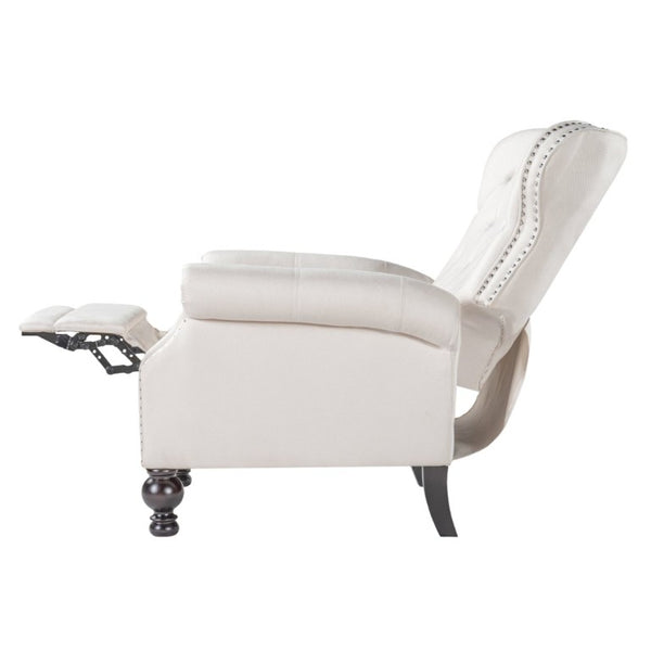 English Elm Modern Push Back Recliner Nailhead Trim Rolled Arms Polyester Fabric Lounge Chair N763P492694A