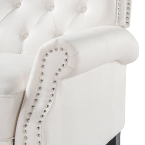 English Elm Modern Push Back Recliner Nailhead Trim Rolled Arms Polyester Fabric Lounge Chair N763P492694A