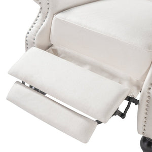 English Elm Modern Push Back Recliner Nailhead Trim Rolled Arms Polyester Fabric Lounge Chair N763P492694A