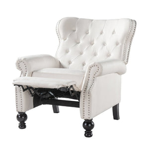 English Elm Modern Push Back Recliner Nailhead Trim Rolled Arms Polyester Fabric Lounge Chair N763P492694A
