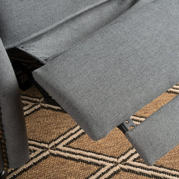 English Elm Modern Push Back Recliner with Nailhead Trim Rolled Arms and Rubberwood Legs for Living Room N763P492694E
