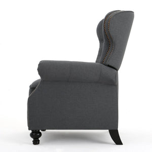 English Elm Modern Push Back Recliner with Nailhead Trim Rolled Arms and Rubberwood Legs for Living Room N763P492694E