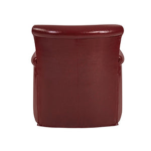 English Elm 360° Swivel Club Chair PU Leather Nailhead Trim Rolled Arms for Living Room Bedroom Red N763P500960J