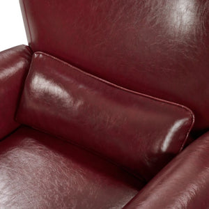English Elm 360° Swivel Club Chair PU Leather Nailhead Trim Rolled Arms for Living Room Bedroom Red N763P500960J