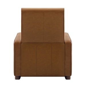 English Elm Modern Push Back PU Leather Recliner with Walnut Legs for Living Room Theater Orange N763P511364G