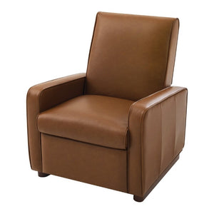 English Elm Modern Push Back PU Leather Recliner with Walnut Legs for Living Room Theater Orange N763P511364G