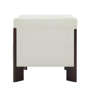 English Elm Modern Chenille Accent Chair Vertical Channel Tufted with Walnut Rubberwood Legs N763P511370A