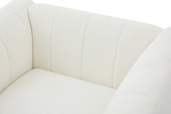 English Elm Modern Chenille Accent Chair Vertical Channel Tufted with Walnut Rubberwood Legs N763P511370A