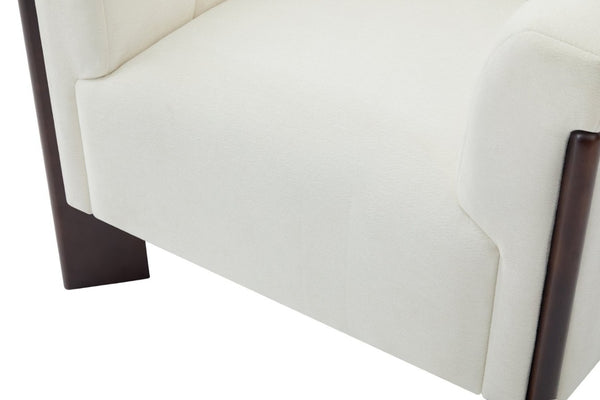 English Elm Modern Chenille Accent Chair Vertical Channel Tufted with Walnut Rubberwood Legs N763P511370A