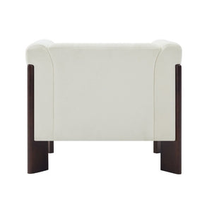 English Elm Modern Chenille Accent Chair Vertical Channel Tufted with Walnut Rubberwood Legs N763P511370A