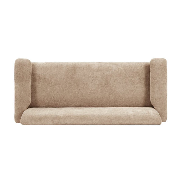 English Elm 69.9 Inch Chenille Two Seater Sofa with Pillow Top Arms and Rubberwood Legs for Living Room Light Brown N763S000050L