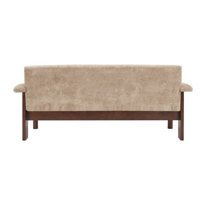 English Elm 69.9 Inch Chenille Two Seater Sofa with Pillow Top Arms and Rubberwood Legs for Living Room Light Brown N763S000050L